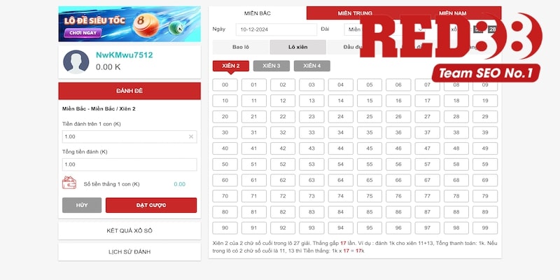 Chơi xổ số Red88 loto cực hay